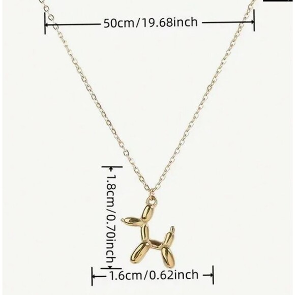 Balloon Dog Pendant Necklace Silver Chain Cute - Picture 3 of 3